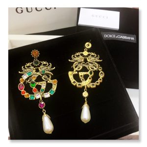 1 attach sparkling stone multicolor earrings gold tone for women 2799