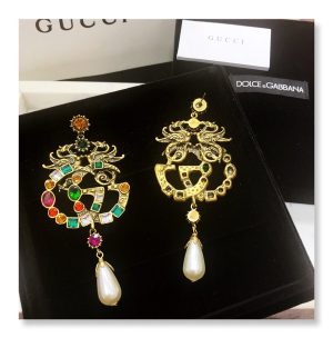 1 attach sparkling stone multicolor earrings gold tone for women 2799