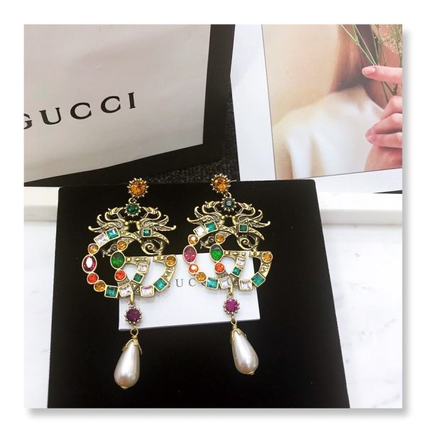 3 attach sparkling stone multicolor earrings gold tone for women 2799