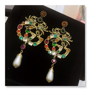 7 attach sparkling stone multicolor earrings gold tone for women 2799