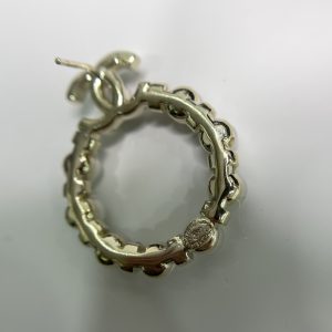 1 mini pearl border circle frame earrings gold tone for women 2799