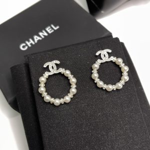 5 mini pearl border circle frame earrings gold tone for women 2799