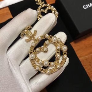 2-Heart In Circle Frame Chain Earrings Gold Tone For Women   2799