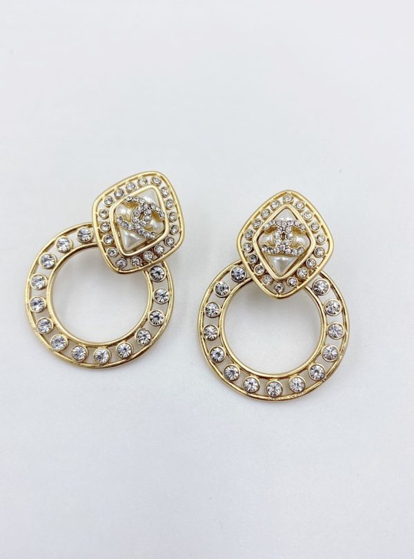 5 sparkling stone borigin earrings gold tone for women 2799