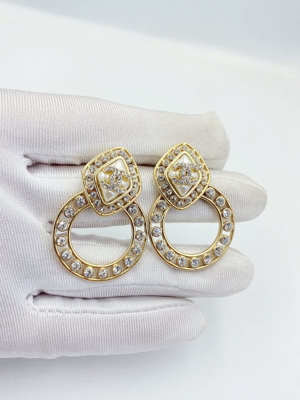 6 sparkling stone borigin earrings gold tone for women 2799