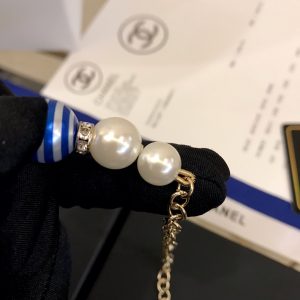 1 printed blue closer chanel bracelet gold tone for women 2799
