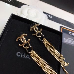chain long shape earrings gold tone for women 2799
