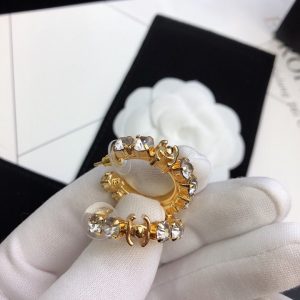 2 c shape earrings gold tone for women 2799