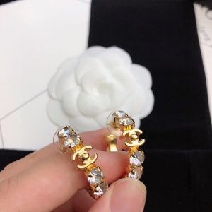3 c shape earrings gold tone for women 2799