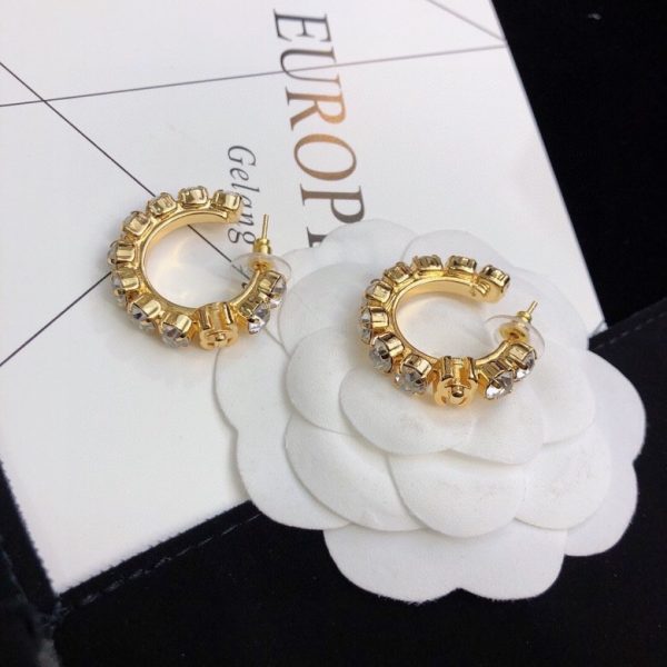 5 c shape earrings gold tone for women 2799