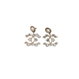 4-Fashional Douple C Earrings Gold Tone For Women   2799