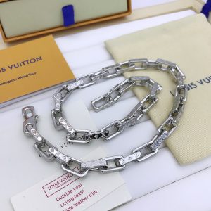 monogram chain necklace silver tone for men m00307 2799
