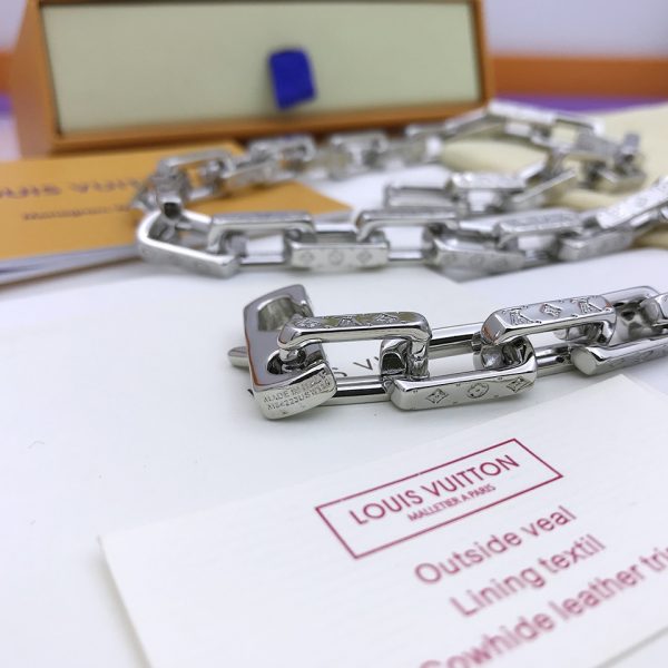 8 monogram chain necklace silver tone for men m00307 2799