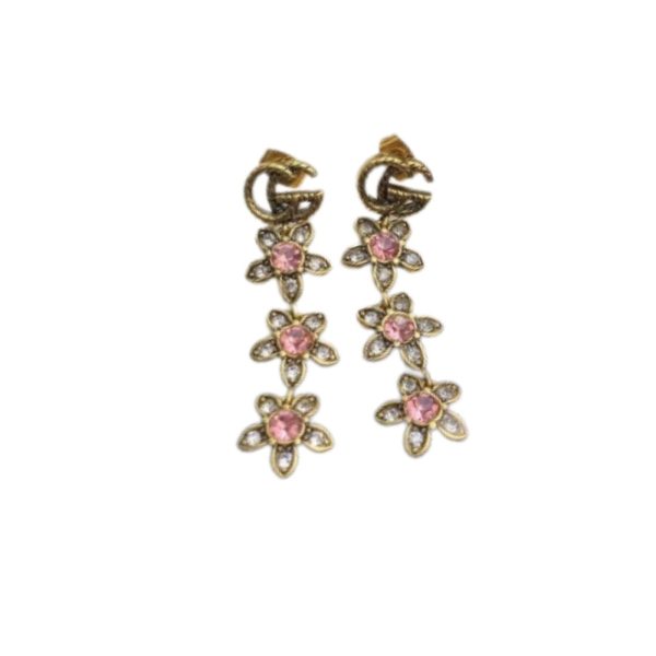 4 triple flower gg earrings gold tone for women 2799