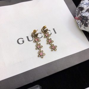 9 triple flower gg earrings gold tone for women 2799