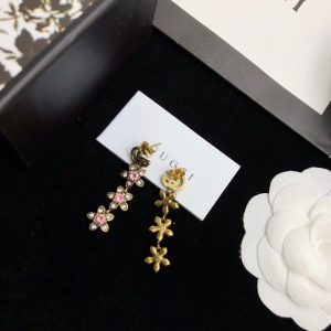 12 triple flower gg earrings gold tone for women 2799