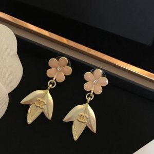 5 dangling triple leaf earrings gold tone for women 2799