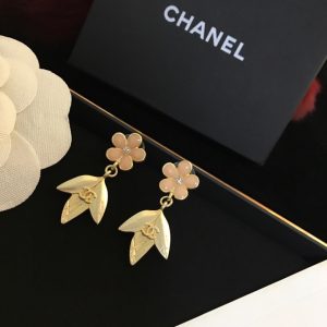 9 dangling triple leaf earrings gold tone for women 2799