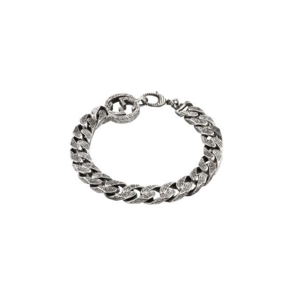 4 interlocking g chain bracelet silver tone for men 454285 j8400 0811 2799