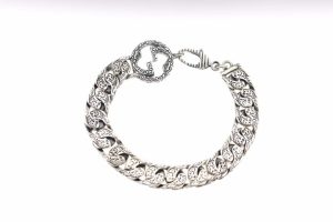 5 interlocking g chain bracelet silver tone for men 454285 j8400 0811 2799