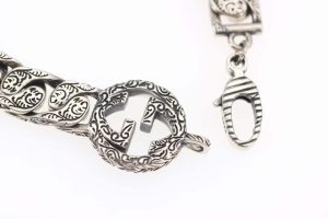 6 interlocking g chain bracelet silver tone for men 454285 j8400 0811 2799