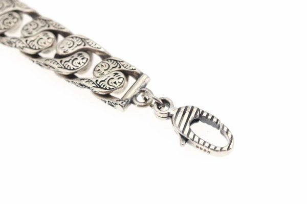 10 interlocking g chain bracelet silver tone for men 454285 j8400 0811 2799