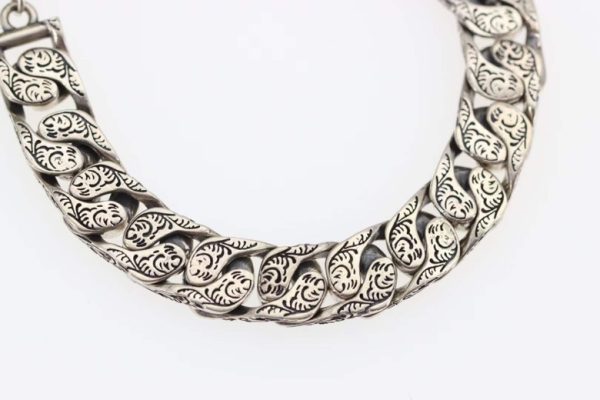14 interlocking g chain bracelet silver tone for men 454285 j8400 0811 2799