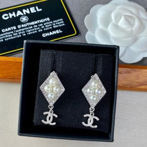 2 double c pendant earrings silver for women 2799