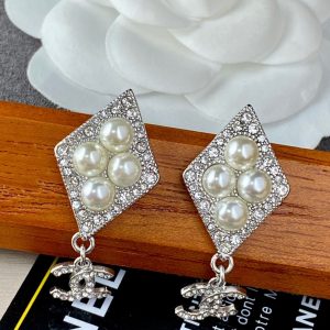 3 double c pendant earrings silver for women 2799