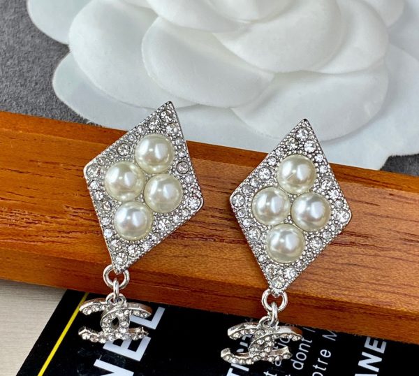 3 double c pendant earrings silver for women 2799