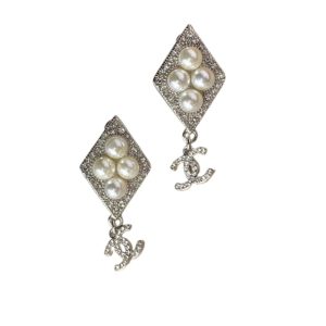 10 double c pendant earrings silver for women 2799