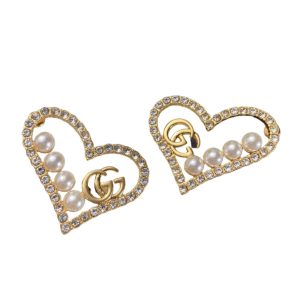4-Heart Peach Hollow Stud Earrings Gold For Women   2799