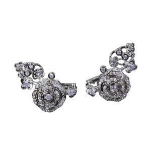 4 hollow camellia earrings silver for women 2799