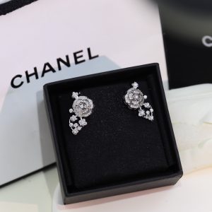 6 hollow camellia earrings silver for women 2799