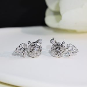 9 hollow camellia earrings silver for women 2799