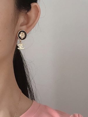 8 flower earrings black for women 2799