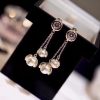 two pearls noble earrings silver tone for women 2799