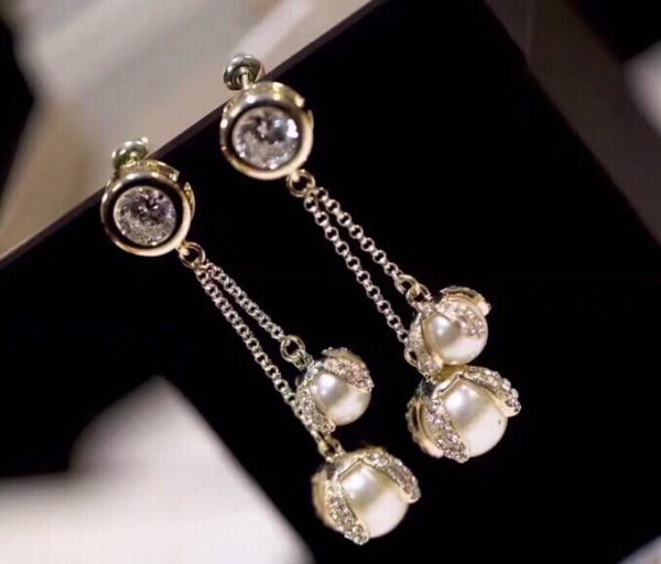 3 two pearls noble earrings silver tone for women 2799