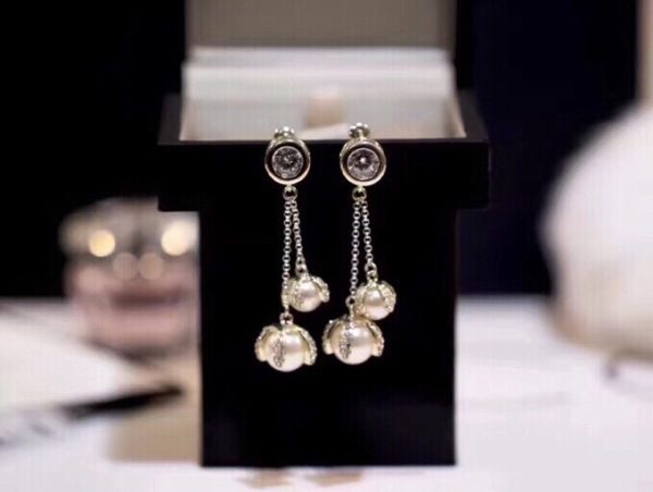 5 two pearls noble earrings silver tone for women 2799