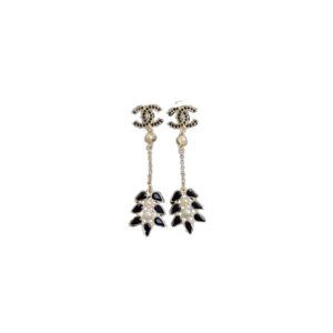 11 black petals earrings gold tone for women 2799