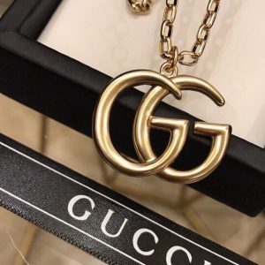 9 douple g frame pendant necklace gold tone for women 2799