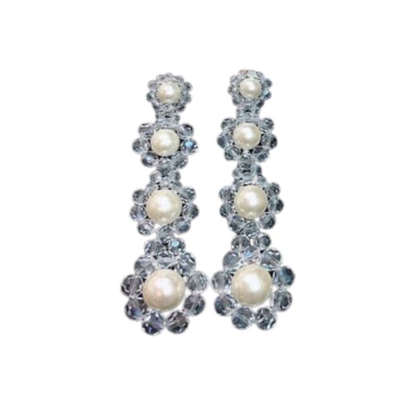 4 transparent pearl earrings white for women 2799