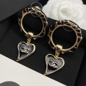 6 heart earrings black for women 2799 1