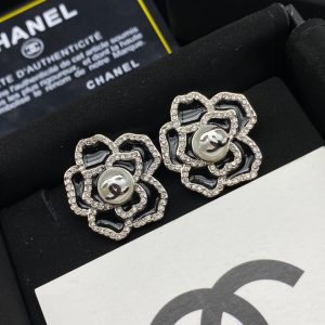 2 sweet lady camellia earrings black for women 2799