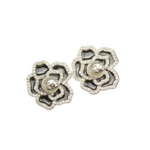 4 sweet lady camellia earrings black for women 2799
