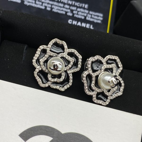 9 sweet lady camellia earrings black for women 2799