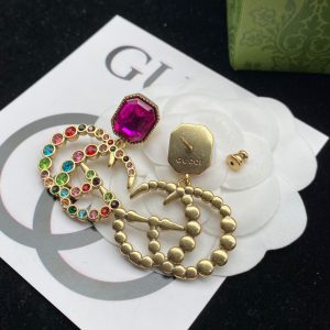 12 diamond gg earrings pink for women 2799
