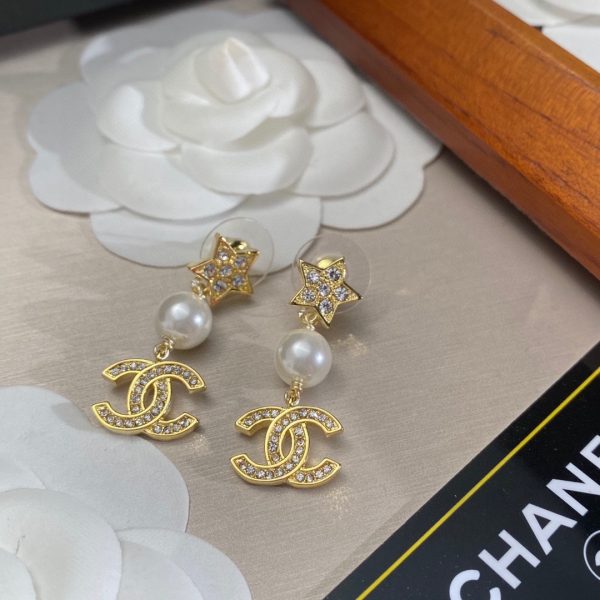 5 star earrings gold for women 2799