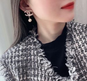 pearl c double earrings gold for women 2799