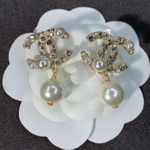 3 pearl c double earrings gold for women 2799